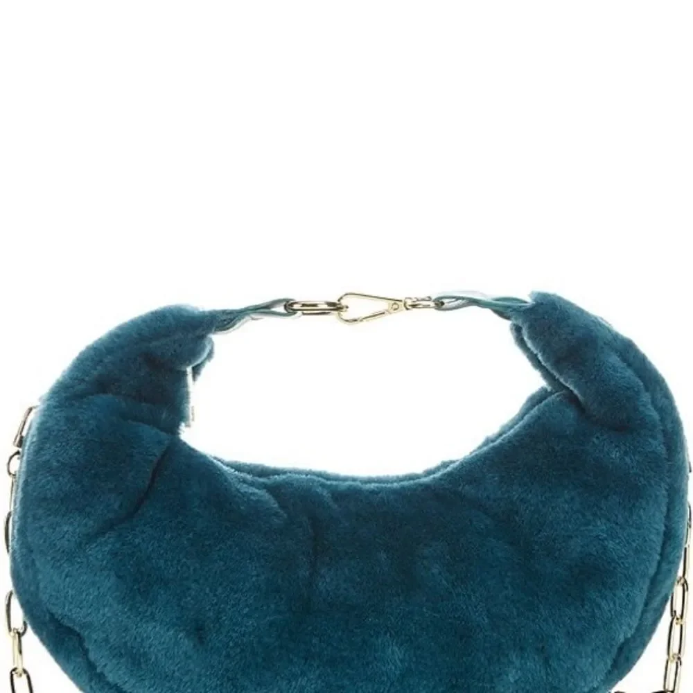Jules Kae Luna Vegan Faux Fur Crossbody Clutch Hobo Bag
